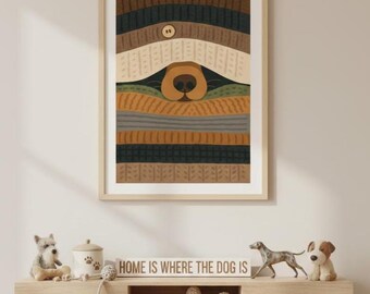 Sleeping Dog Illustration, Hygge Home Decor (Digital Download)