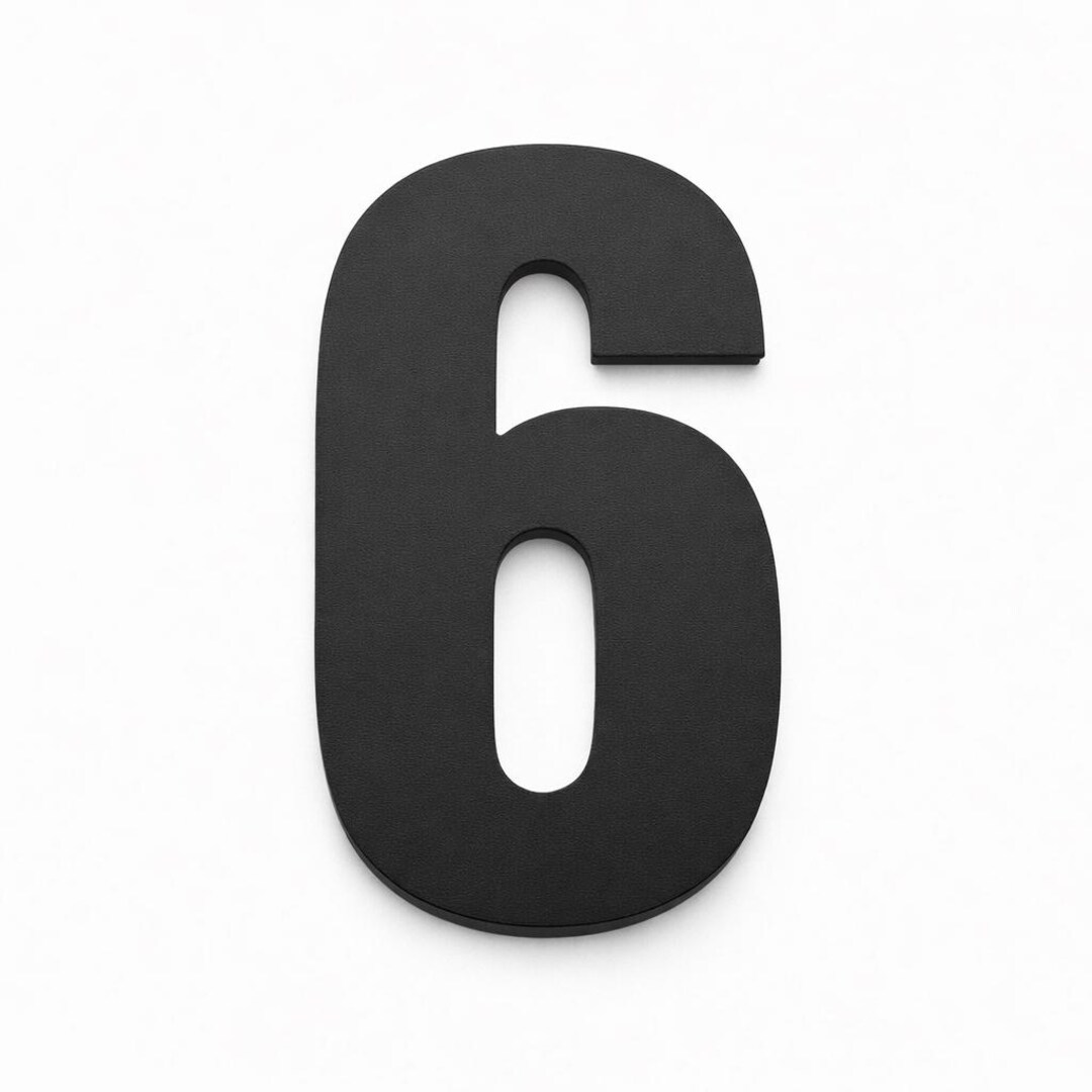 Number 6 - House Number - Modern Wall Number - Exterior/interior ...
