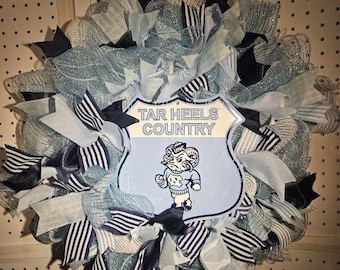 UNC Tar Heels Wreath-one of a kind!!