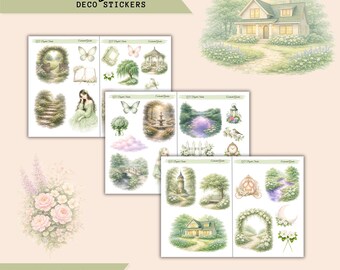 Enchanted-garden – Deco Stickers,Printable Sticker Bundle