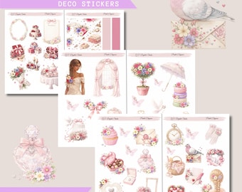 Pastel Elegance – Deco Stickers,Printable Sticker Bundle