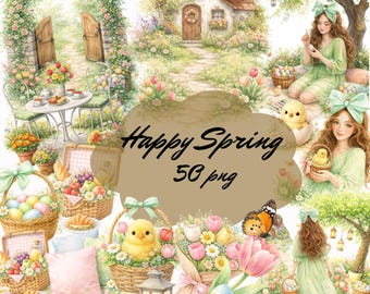 Happy Spring PNG Collection – 50 Illustrations