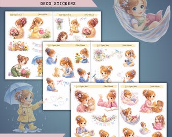 Floral Moments – Deco Stickers,Printable Sticker Bundle.