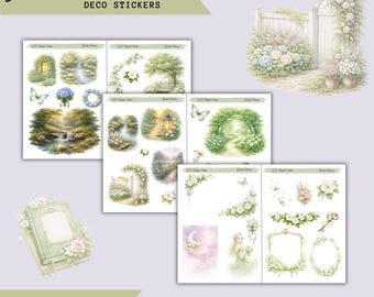 Garden Dreams – Deco Stickers,Printable Sticker Bundle