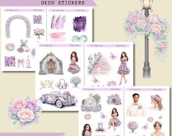 Flory Wedding– Deco Stickers,Printable Sticker Bundle