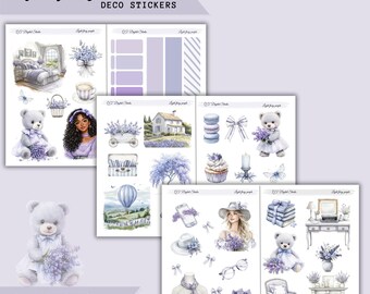Light Flory Purple – Deco Stickers,Printable Sticker Bundle