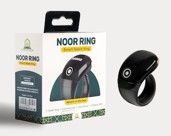 ALMOSTAQIM Smart Tasbih Counter - Digital Electronic Finger Counter and Tasbeeh/Zikr Ring Clicker with Goal Vibration Alerts, 33/66/99/100 D