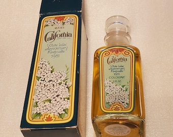 California Perfume Company, 3 oz WHITE LILAC COLOGNE Anniversary Keepsake 1981, Avon, Full bottle in original box