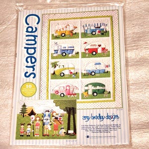 Amy Bradley Designs CAMPERS, Patterns, Placement sheets, Instructions for 40&quot;x 54&quot; quilt, personal wall hangings 18&quot; x 18.5&quot; & 30.5&quot; x 20.5&quot;