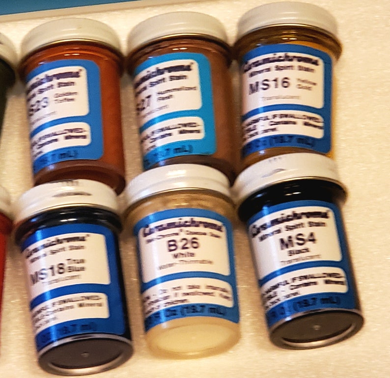 Ceramichrome Stain Kit 2 for Pottery, Biskchrome Opaque and Mineral