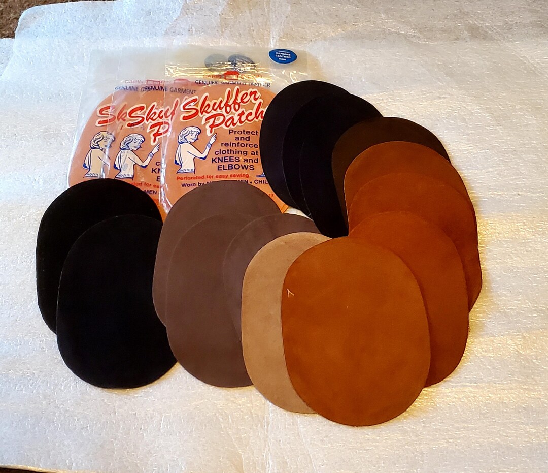 20 Leather/suede OVAL PATCHES, 4.5 X 6.5 Inch, Assorted Neutral Colors ...