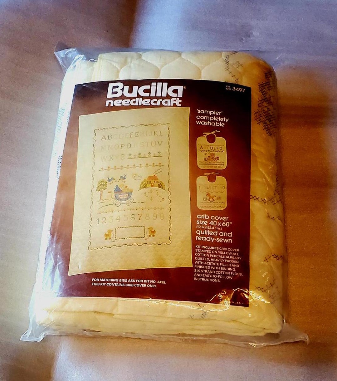 Bucilla Needlecraft Pre-quilted CRIB COVER Kit No. 3497, 60 X 40 ...