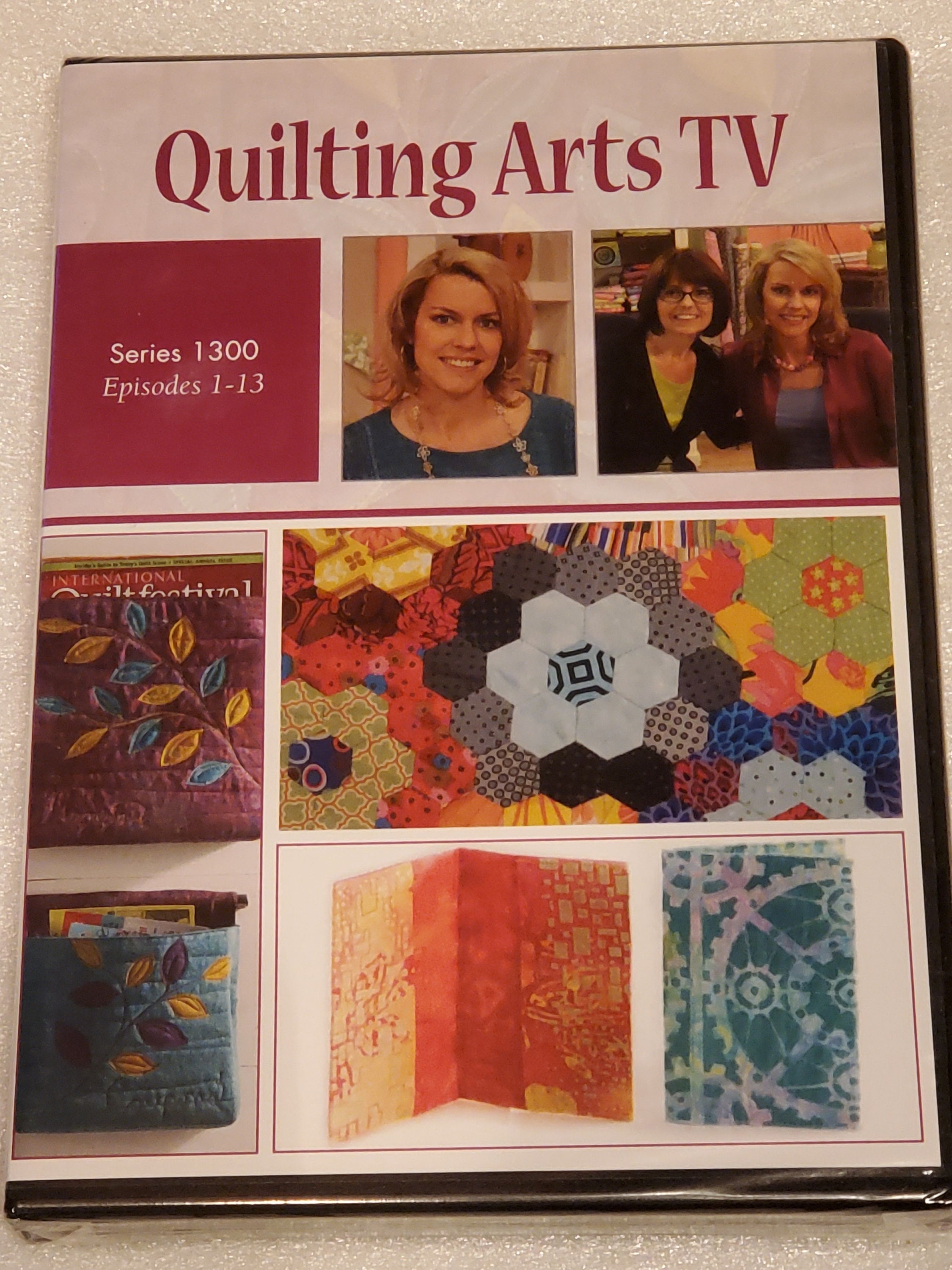 Quilting Arts TV Series 1300,13 Episodes, Host Pokey Bolton, art and modern quilters, fiber artists, mixed-media artists guests. Interweave