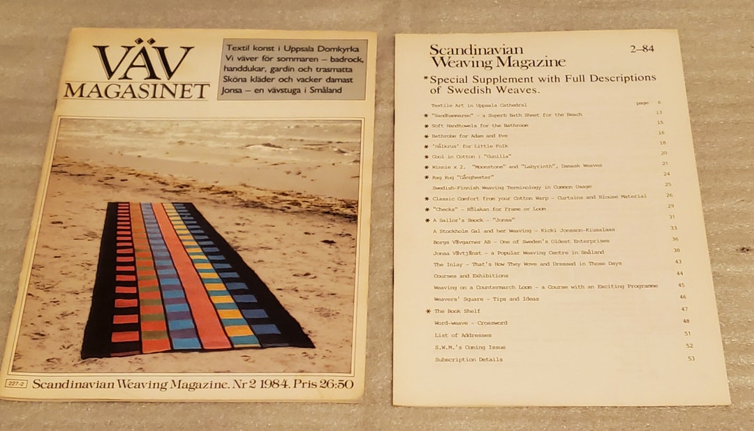 VAV Scandinavian Weaving Magazine 1984,2, English Supplement