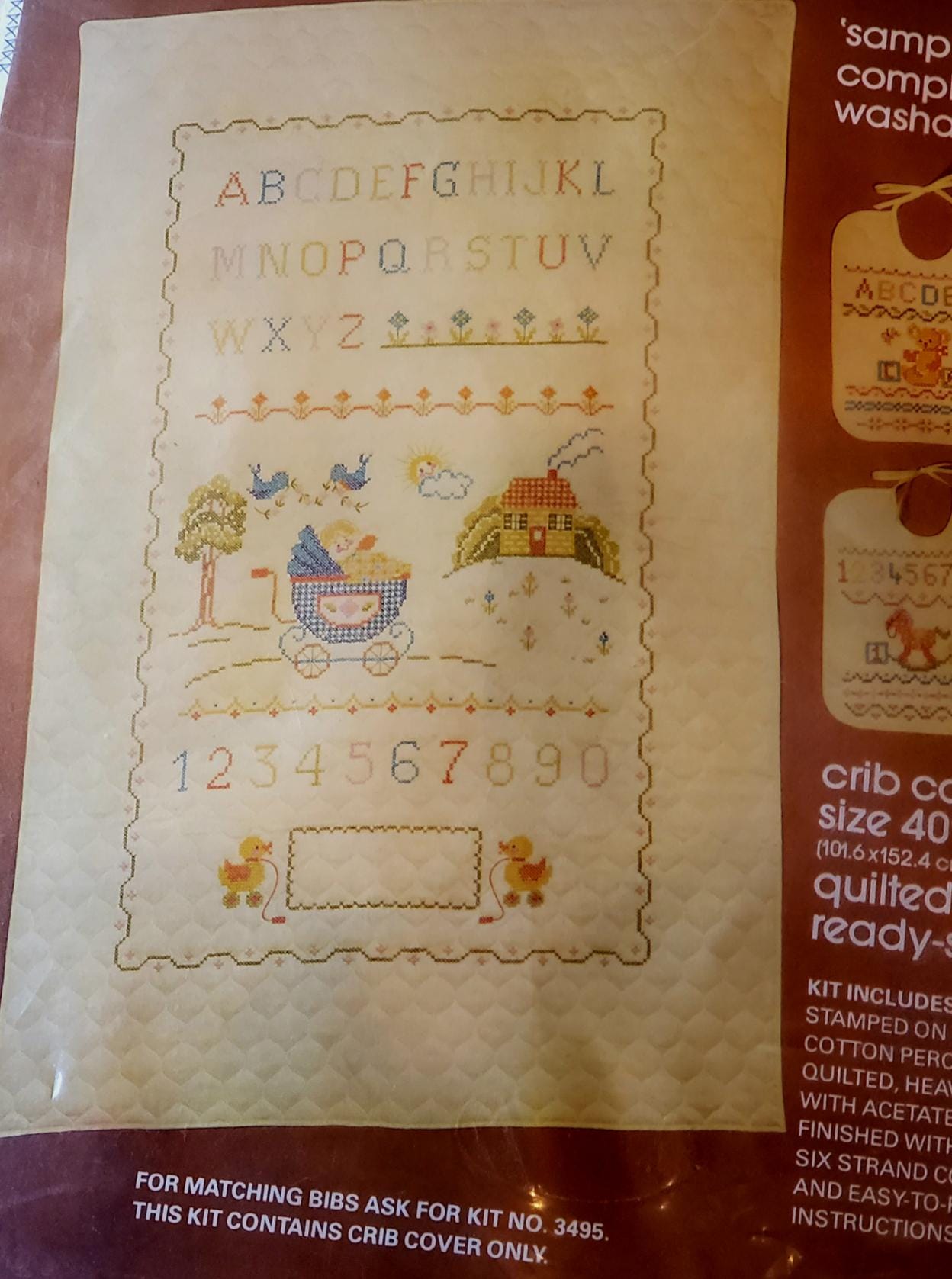 Bucilla Needlecraft Pre-quilted CRIB COVER Kit No. 3497, 60 X 40 ...