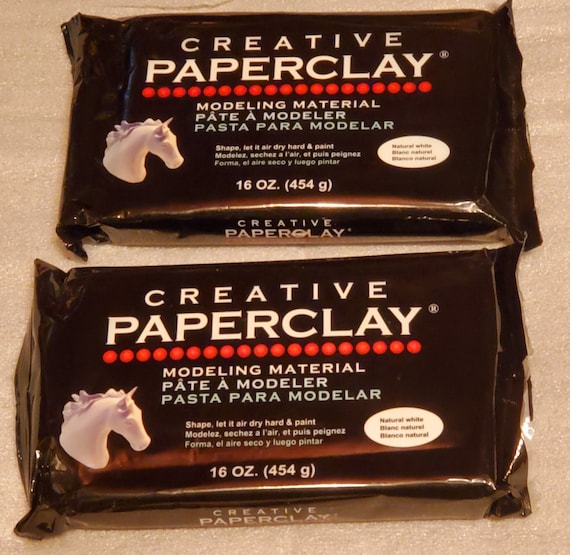 CREATIVE PAPERCLAY, 2 Packages, 16 Oz Ea., Air Dry, No Firing, for  Dollmaking, Sculptures, Ornaments, Jewelry, Can Be Painted With Any Paint 