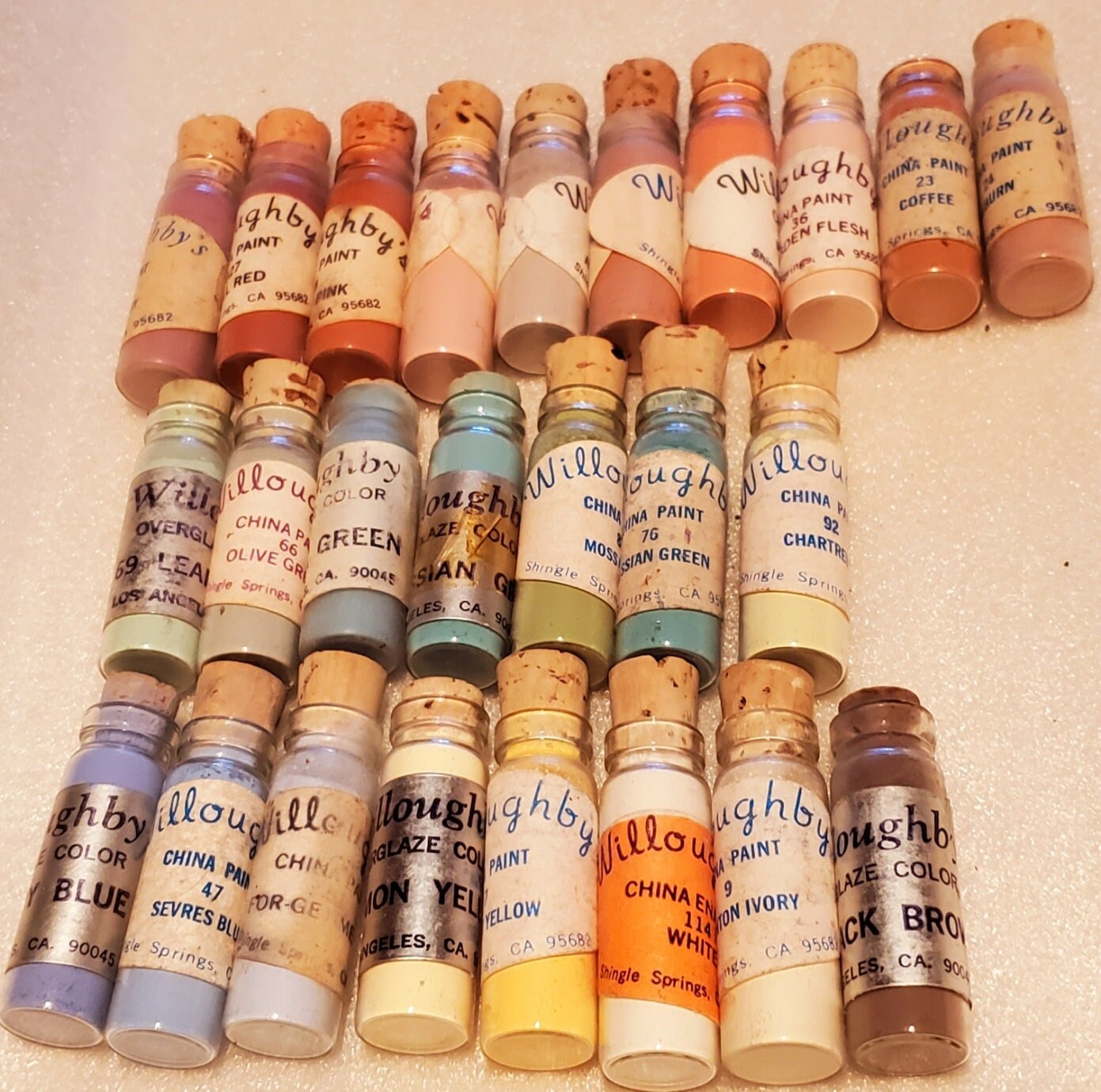 Vintage Willoughby's China Dry Powder Paint Lot of 4 P-1 / 25
