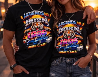 1996 Geburtstags-T-Shirt - Legends Are Born 1996 - Vintage 90er Jahre Grafik-T-Shirt - Geschenk zum 30