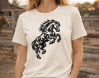 Vintage Pferde Graphisches T-Shirt | Western-Style-T-Shirt | Western Cowboy Shirt | Geschenk für Pferdeliebhaber | Rustikales Landhauskleid | Unisex T-Shirt