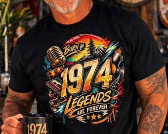 1974 Geburtstag T-Shirt Vintage 1974 Legends Tee 1974 geboren Geschenk 50