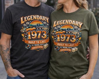 Vintage 1973 T-Shirt Legendär seit 1973 Shirt 1973 Geburtstag Geschenk 50+ Jahre Legende Shirt Retro Born in 1973 Grafik Shirt Classic Car 70er Jahre
