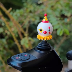 Clown Joystick Topper for Power Wheelchair – Custom Mobility Accessory, Handle Cover | BOGO 30% Off: CRITTER30