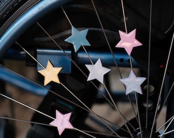 Clips pequeños para radios de estrella x6 / Accesorios para sillas de ruedas / Decoraciones pintadas a mano / Adorno para silla de ruedas manual / Bicicleta