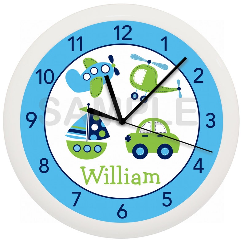 Transportation Car Nursery Wall Clock for Boy's Nursery or Etsy