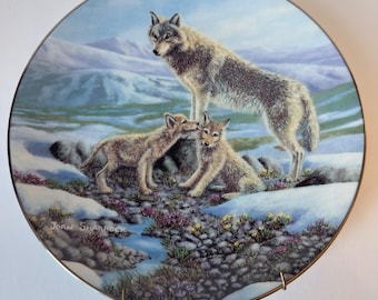 Dominion China Spirits of the Wild Wolf Collector Plate Joan Sharrock 1991 2207A