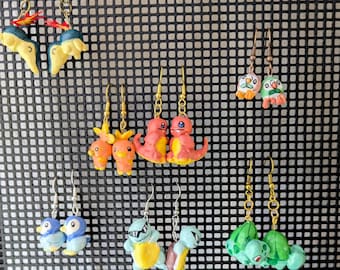 starter pokemon polymer clay handmade earrings