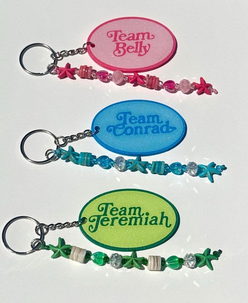 Tsitp Inspired Keychain, Team Conrad, Jeremiah, Belly, Handmade Beaded Keychain Bild 2