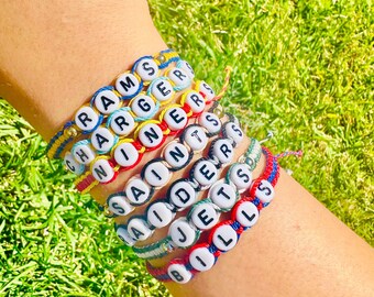Wax String Football Team Bracelets, Trendy Pura Vida Bracelets, Football Teams, Gifts for Football Fans