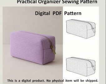 Sewing Organizer Pattern PDF – Fabric Storage Bag Pattern, Zipper Pouch Printable Sewing Pattern, Digital Download