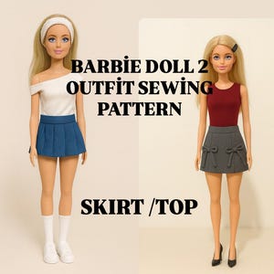 Quick Sew Barbie 30 Minute Doll Clothes|Doll Clothing Pattern|DIY Doll outfit |Digital File/Sewing Pattern/no zipper/no buttons/no lining