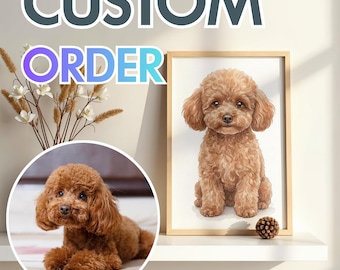Custom Watercolor Pet Portrait – Personalized Pet Wall Art (Digital Download)