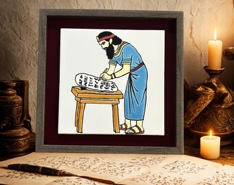 Achaemenid Persian Empire Ceramic Tile Collection | Cyrus the Great, Royal King, Immortal Soldier & Ancient Scribe | Hand-Painted  Wall Art