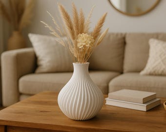 Modern Spiral Vase | 3D Printed Geometric Decor | Minimalist Home Accent | Contemporary Flower Vase