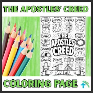 The Apostles' Creed | Coloring Page |  2nd - 8th grade Sunday School