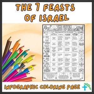 The Seven Feasts of Israel | Teen Infographic Bible Coloring Page