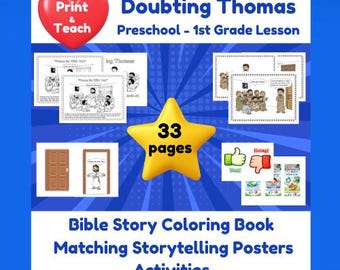 Doubting Thomas Bible Lesson Kids | Sunday School Activity | John 20 Printable