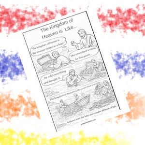 The Kingdom of Heaven is Like....Bible Coloring Page (Matthew 13:44-52)