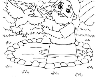 The Baptism of Jesus Bible Coloring Page