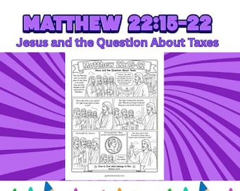 Matthew 22:15–22 Coloring Page | Jesus and the Question About Taxes | Bible Reading