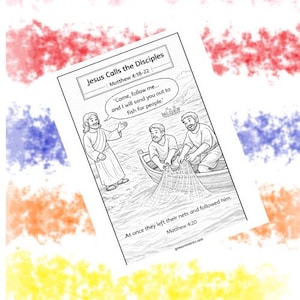 Matthew 4:18-22 Jesus Calls His First Disciples Bible Coloring Page