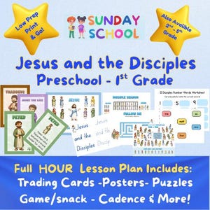 Jesus Disciples Sunday School Lesson Plan | Preschool Bible Activities (Digital Download)
