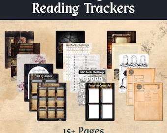 Gothic Reading Journal Printable | Book Log, TBR List (Digital Download 8.5x11" )