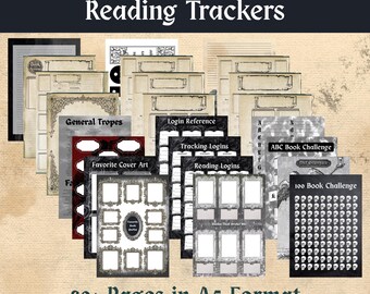 Diario de lectura gótico imprimible tamaño A5 (más de 20 páginas) / Registro de lectura, rastreador de pendientes (descarga digital)