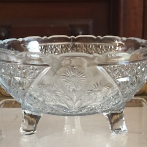 EAPG Indiana Glass Garden Pink #167 3 Toed Berry Bowls Set of 2
