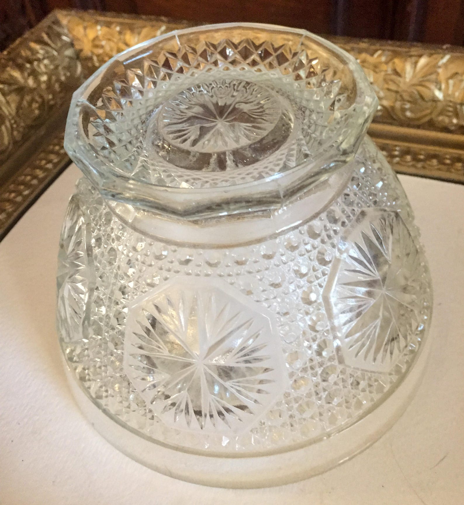 Imperial Glass Company Star and Medallion 671 Footed Bowl Etsy