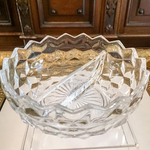 Fostoria American #2056 Divided Bowl